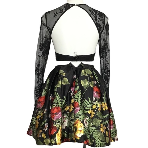 Sherri Hill 2-Piece Skirt Set Lace & Floral Excellent Condition‎ Size 0 - Picture 3 of 16